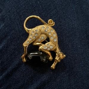 Vintage AFJ Leopard brooch